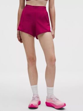 Lululemon Hotty Hot High-Rise lined 4" short in Berry Rumble size 12 BRAND NEW